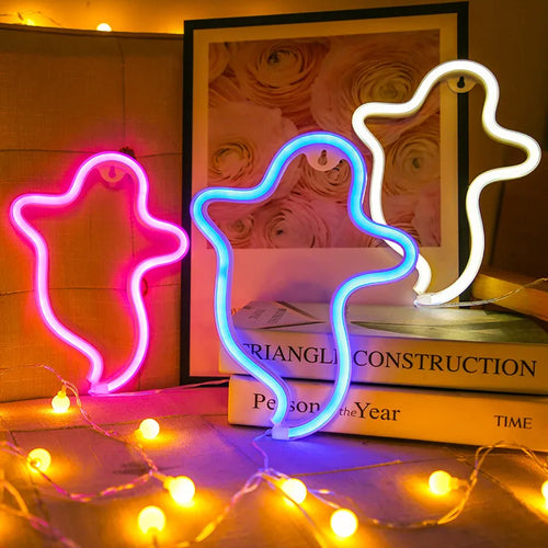 Halloween Fantôme Néon Maison Creative Modélisation Lampe