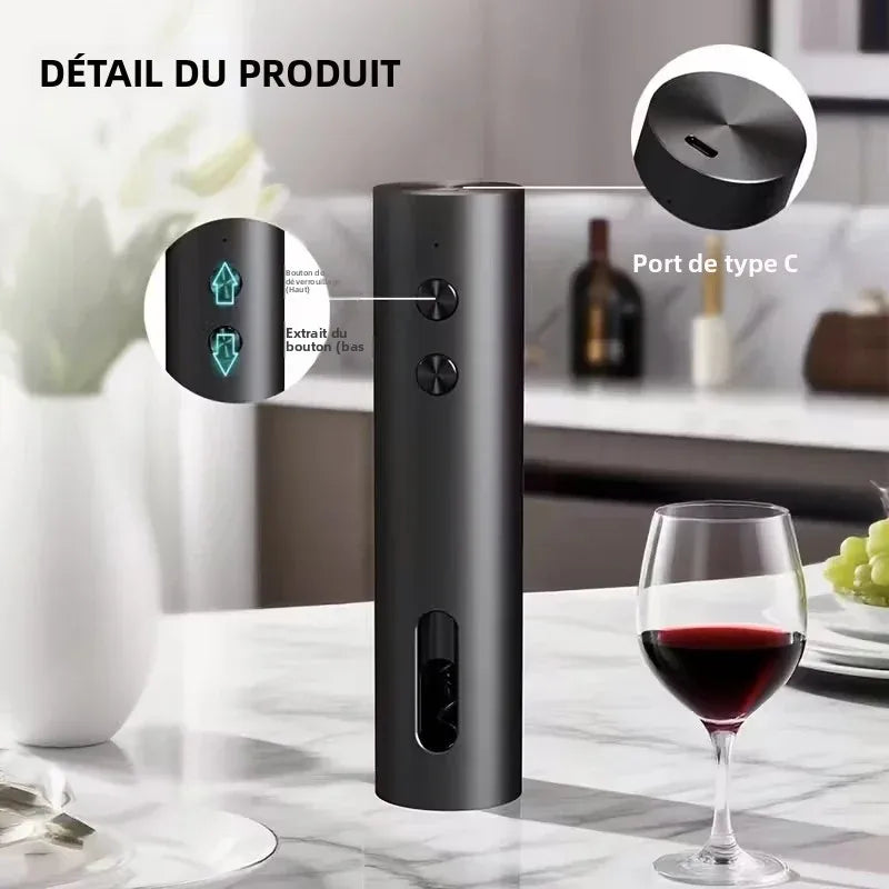 Tire-bouchon électrique rechargeable USB-C